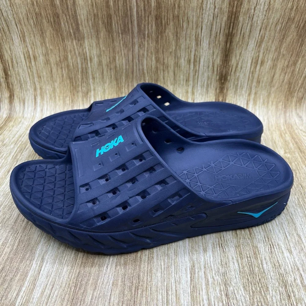 Hoka One One Ora Recovery Slide 2 Men's Size 14 Navy Blue Teal 1099673